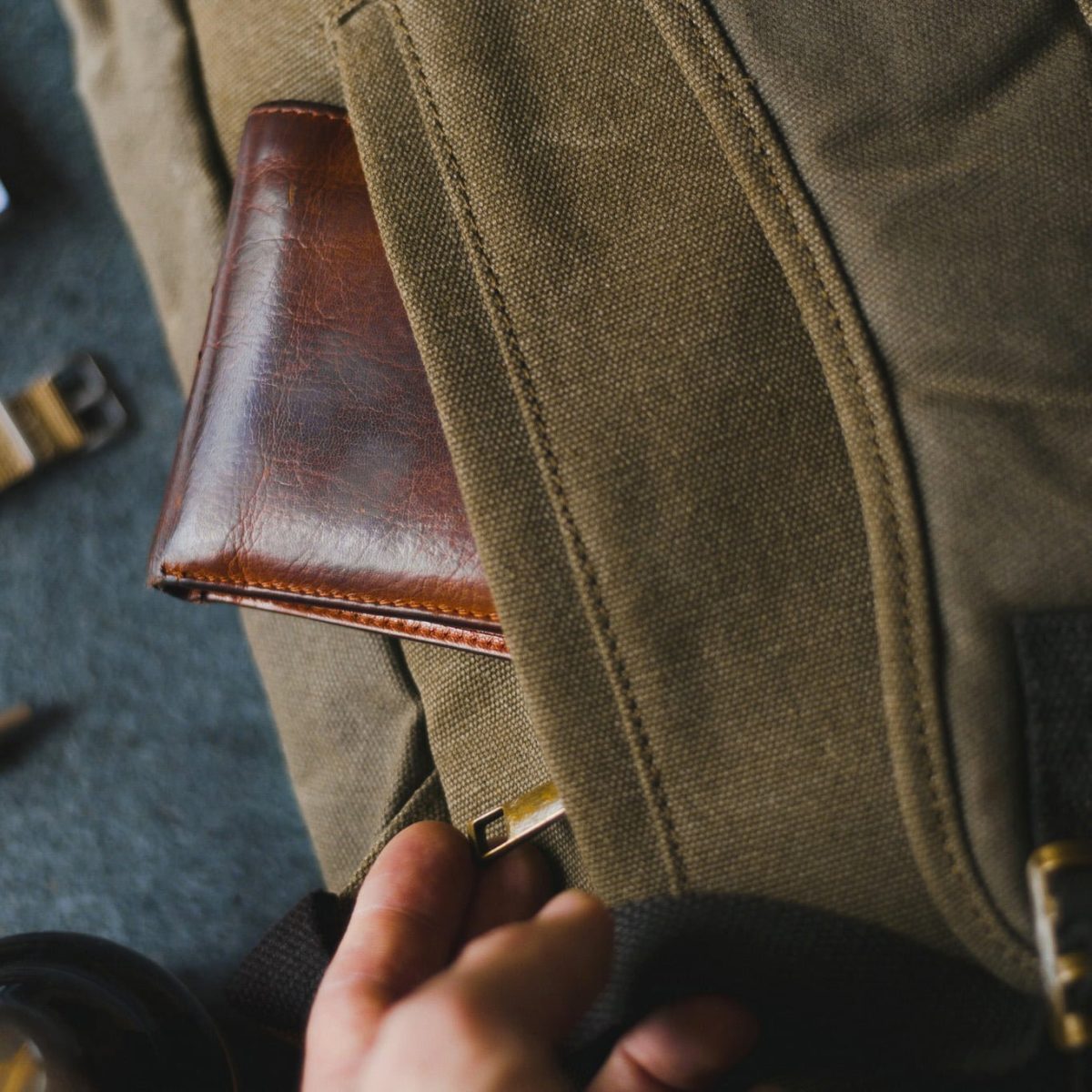 Waxed Canvas & Leather Backpack - Kingston in Moss Green by Oldfield Workshop (5 GA)