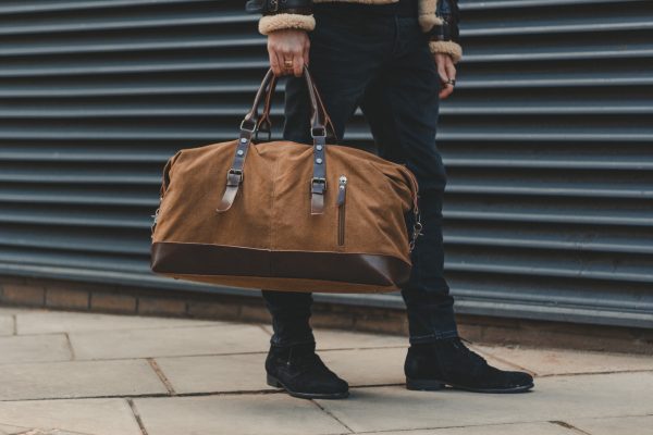Cotton Canvas and Man Made Vegan Leather Weekender Bag - Menswear Denim Rugged Style Outfit - The Ashdown by Oldfield