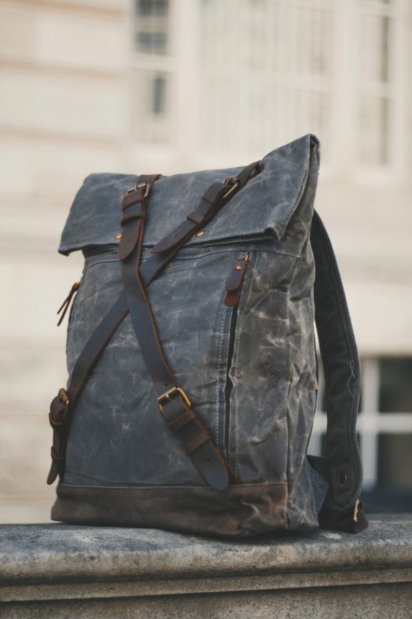 Oldfield Harlington Slate Waxed Canvas & Leather Backpack