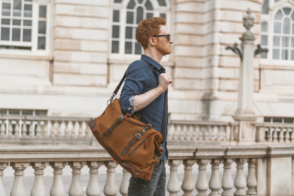 Waxed Cotton Canvas & Leather Weekender Bag - Menswear Outfit Denim Leather Boots Heritage Rugged Style - The Ashdown by Oldfield