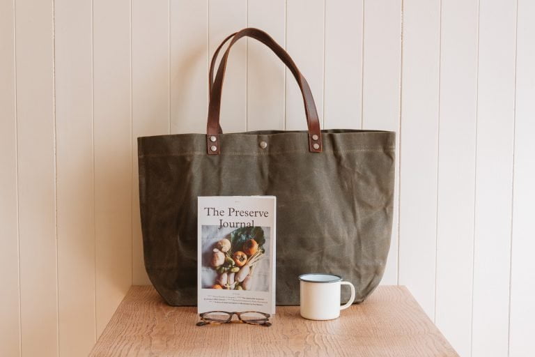 Waxed Cotton Canvas and Leather Tote Bag - Rugged Weatherproof Shoulder Hand Bag Tote - The Brierley Tote in Moss Green by Oldfield