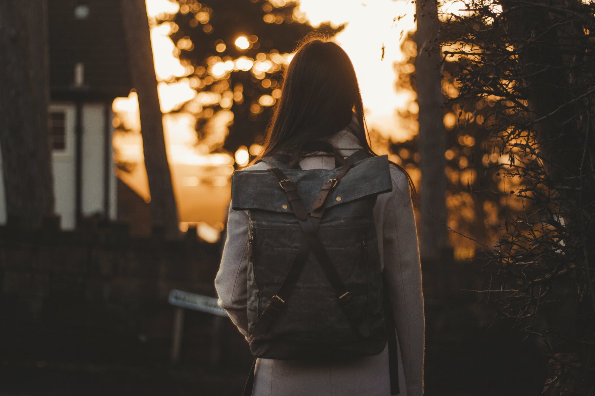 Waxed Canvas & Leather Backpack Rucksack - Women's Ladies Girls Backpack - Gemma InkSmudge Journals, Liverpool - The Harlington Backpack in Slate by Oldfield