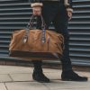Cotton Canvas and Man Made Vegan Leather Weekender Bag - Menswear Denim Rugged Style Outfit - The Ashdown by Oldfield