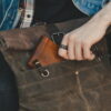 Waxed Cotton Canvas and Leather Backpack Rucksack - Menswear Denim Rugged Style Outfit - The Farnborough in Moss by Oldfield