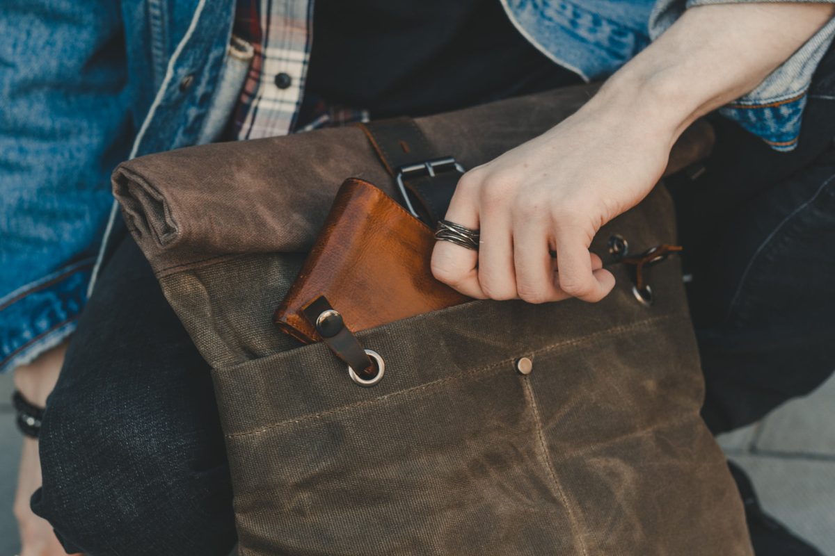 Waxed Cotton Canvas and Leather Backpack Rucksack - Menswear Denim Rugged Style Outfit - The Farnborough in Moss by Oldfield