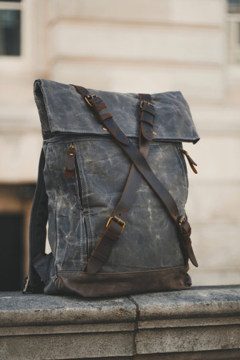 Oldfield Harlington Slate Waxed Canvas & Leather Backpack