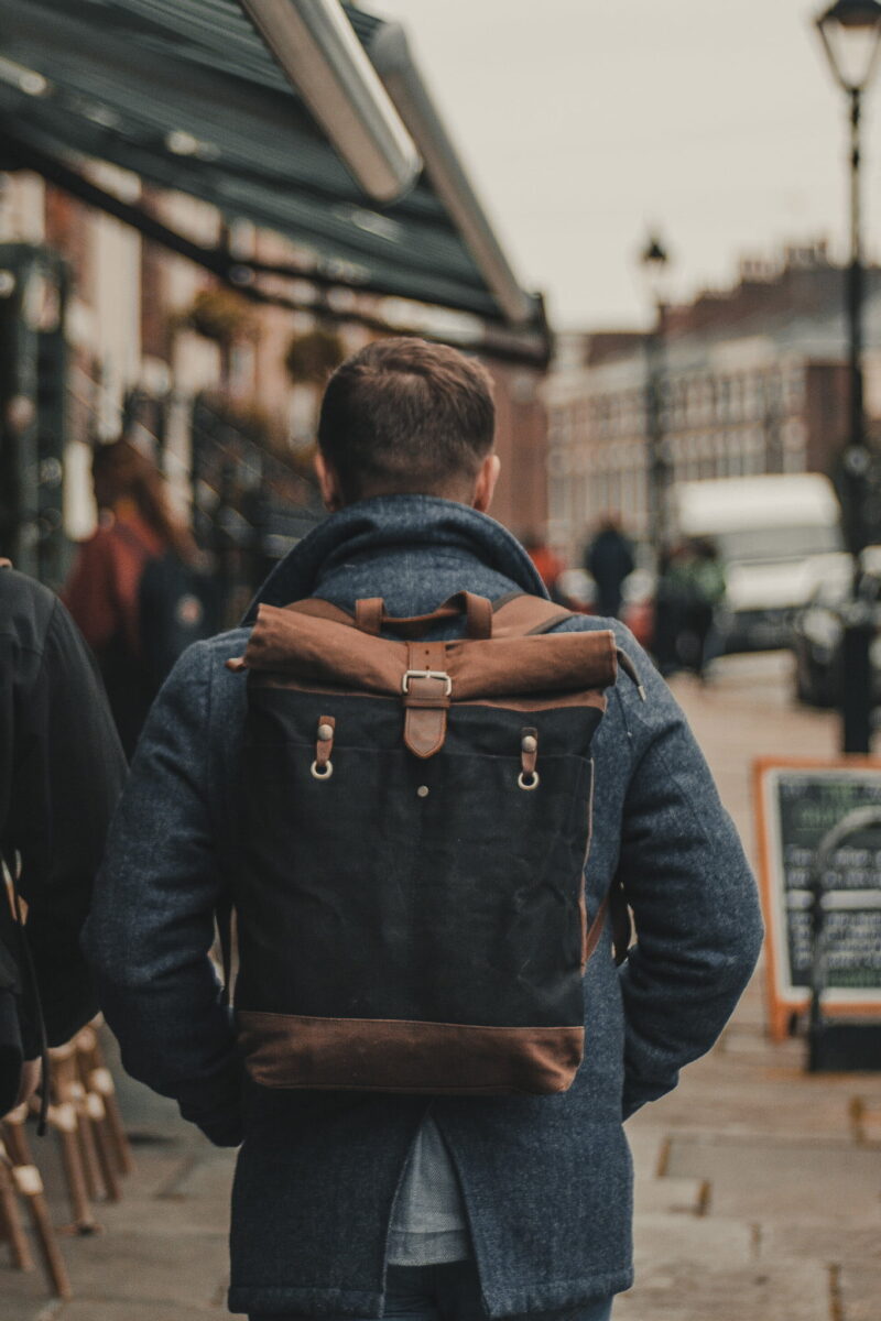 Waxed Cotton Canvas and Leather Backpack Rucksack - Menswear Denim Rugged Style Outfit - Waxed Canvas & Leather Backpacks by Oldfield - Jamie McIlhatton Wylde Coffee Liverpool Heswall