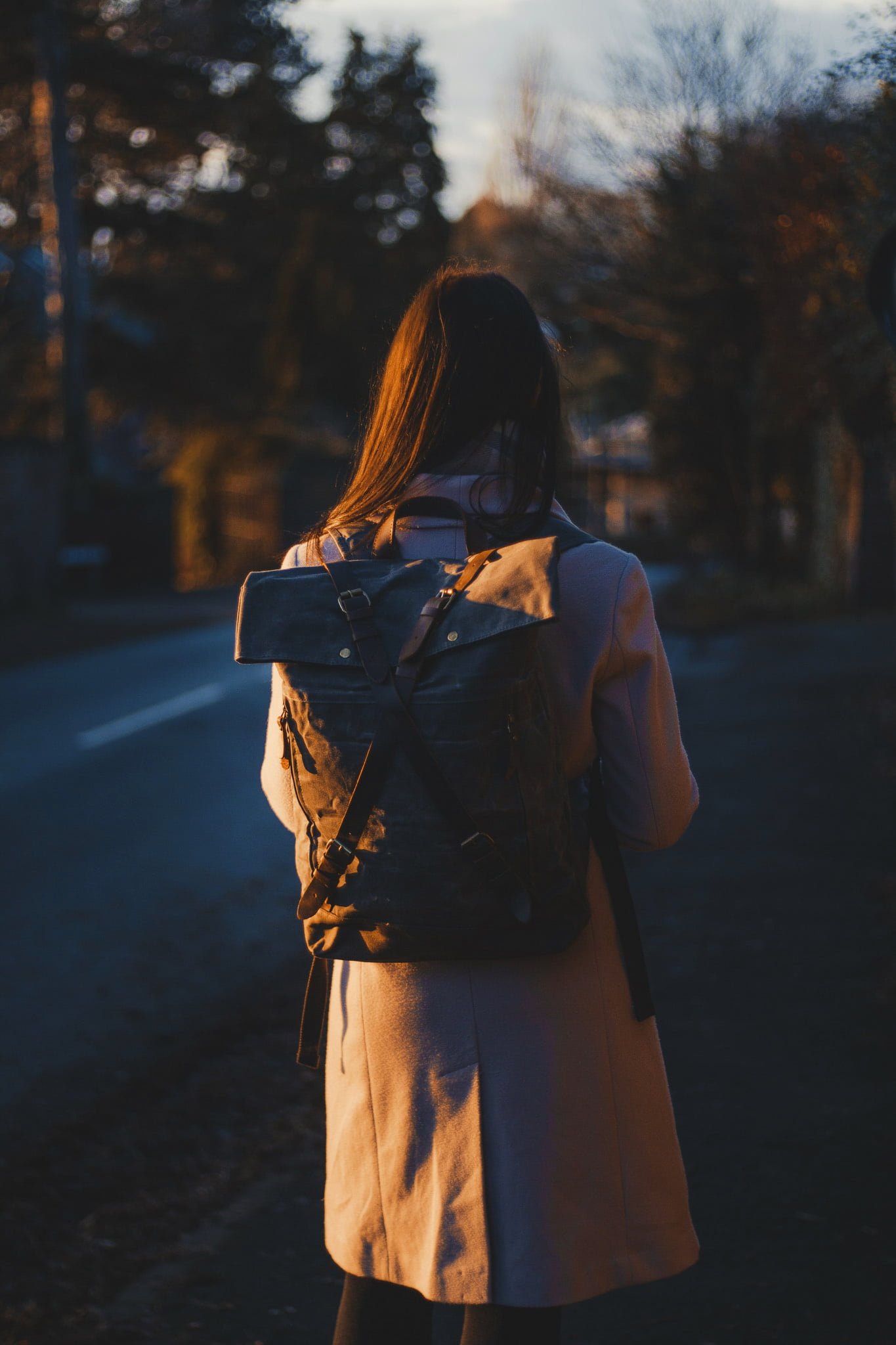 Waxed Cotton Canvas and Leather Backpack Rucksack - Women'sLadies Girls Backpack - Gemma InkSmudge Journals, Liverpool - The Harlington Backpack in Slate by Oldfield