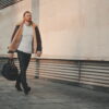 Waxed Cotton Canvas and Leather Duffle Bag Weekender Holdall - Menswear Denim Rugged Style Outfit - The Harkbridge in Graphite by Oldfield Waxed Cotton Canvas and Leather Duffle Bag Weekender Holdall - Menswear Denim Rugged Style Outfit - The Harkbridge in Graphite by Oldfield