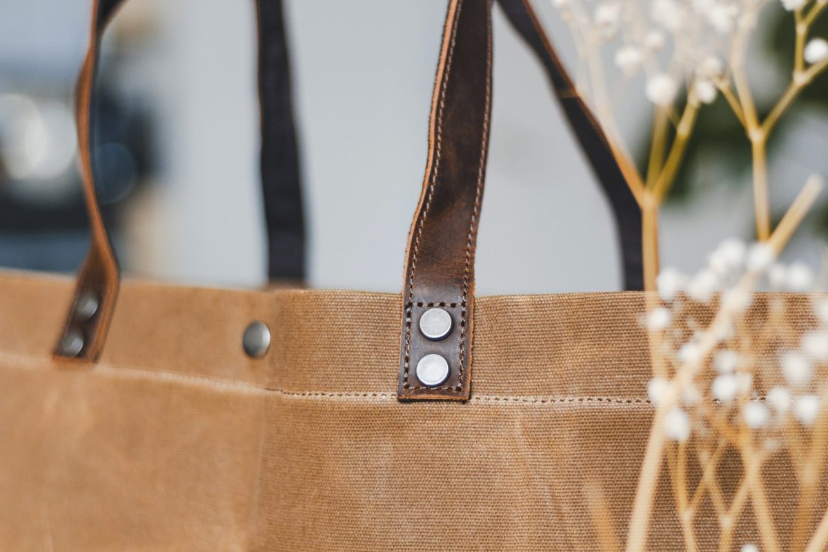 Waxed Cotton Canvas and Leather Tote Bag - Rugged Weatherproof Shoulder Hand Bag Tote - The Brierley Tote in Moss Green by Oldfield