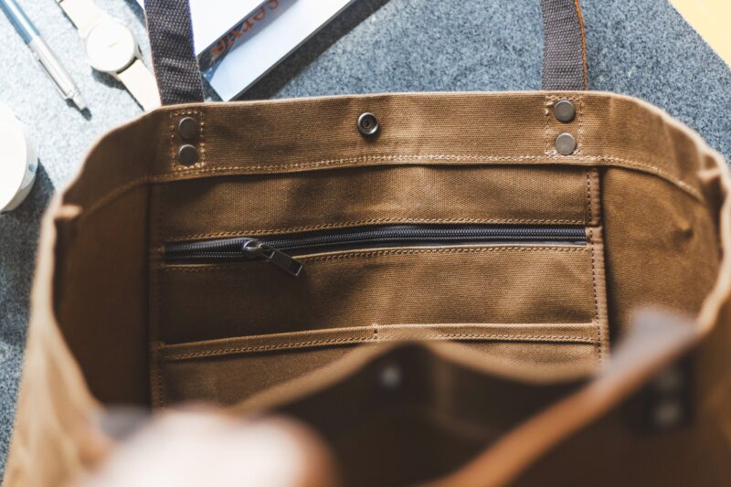 Waxed Cotton Canvas and Leather Tote Bag - Rugged Weatherproof Shoulder Hand Bag Tote - The Brierley Tote in Moss Green by Oldfield